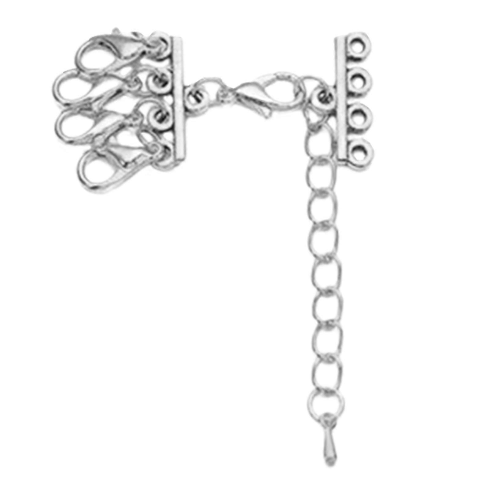 Necklace Clasps Set Multi Strands Tube Lock Necklaces Clasps Separator Bracelet Layering Clasps Alloy Material for DIY  Silver