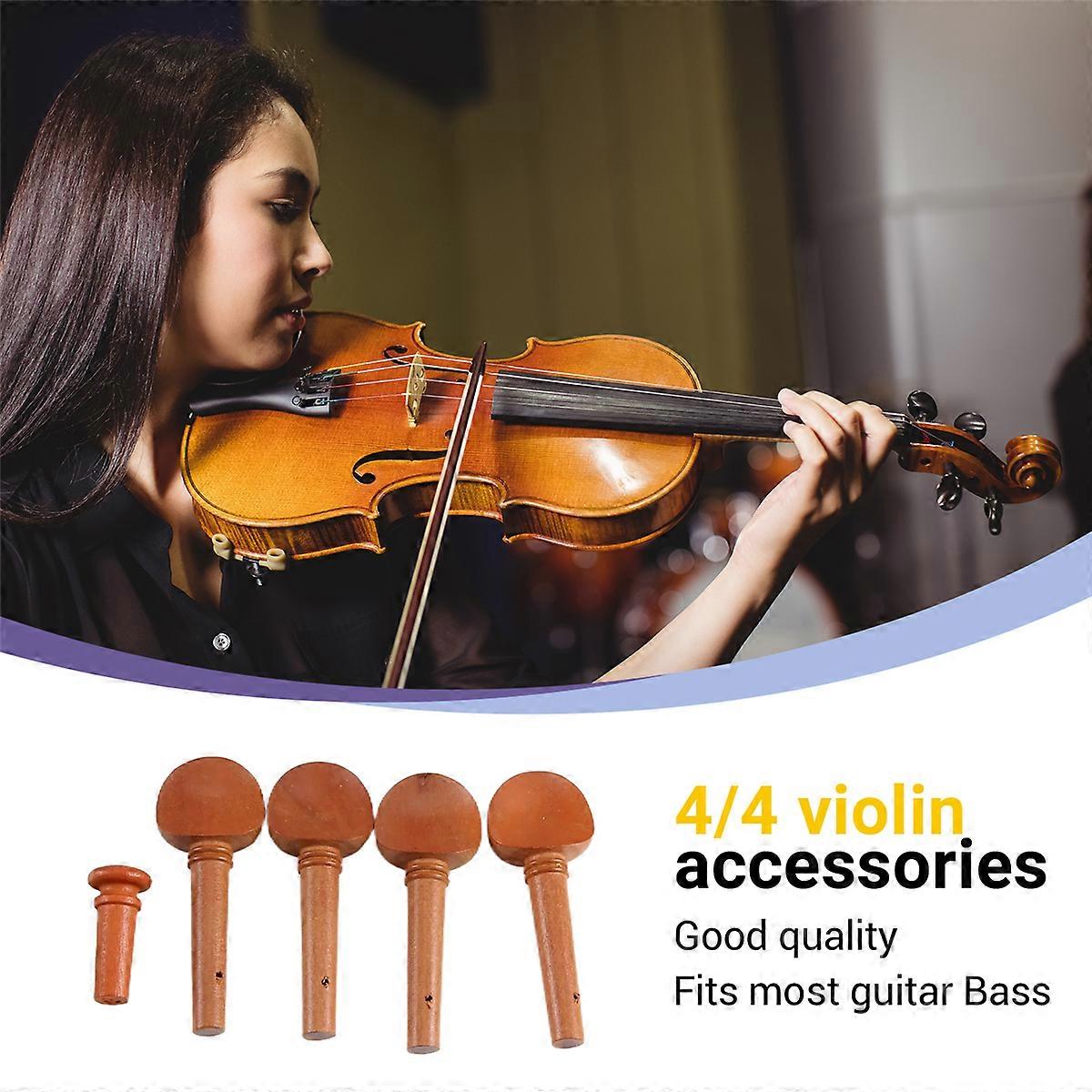 A Natural Jujube wood 4/4 violin Parts accessories Set of Fine-Tuning, Chinrest Chin Rest, Strings,