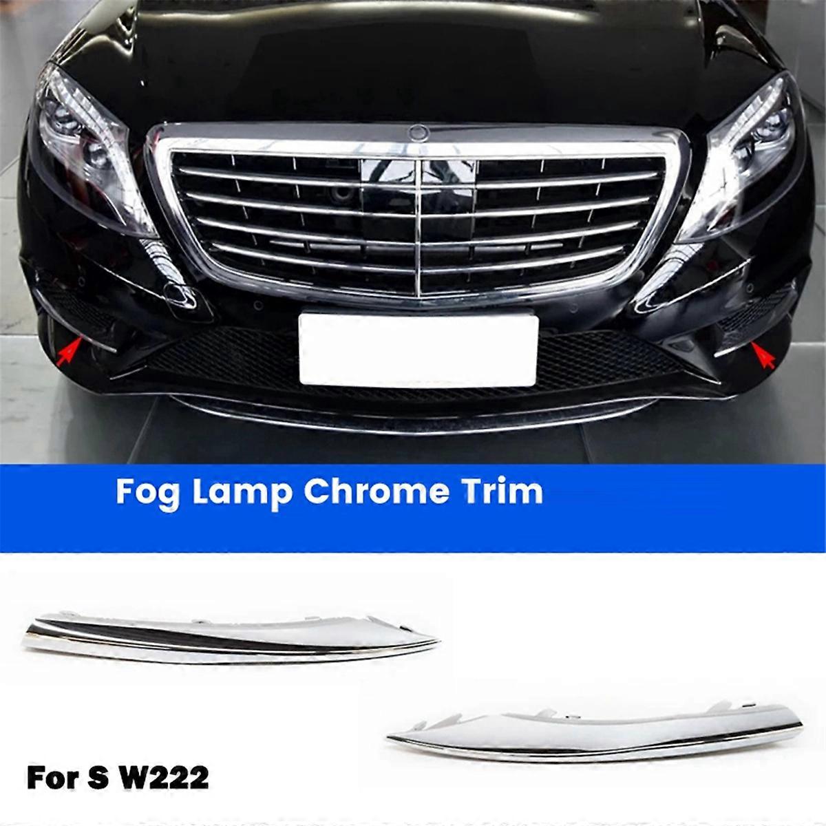 Car Front Bumper Grill Fog Lamp Chrome Trim For S Class W222