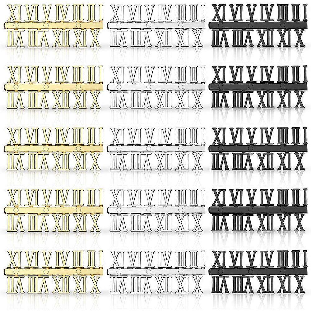 15 Pcs Clock Numerals Kit DIY Digital Hands Parts (Roman Numerals)