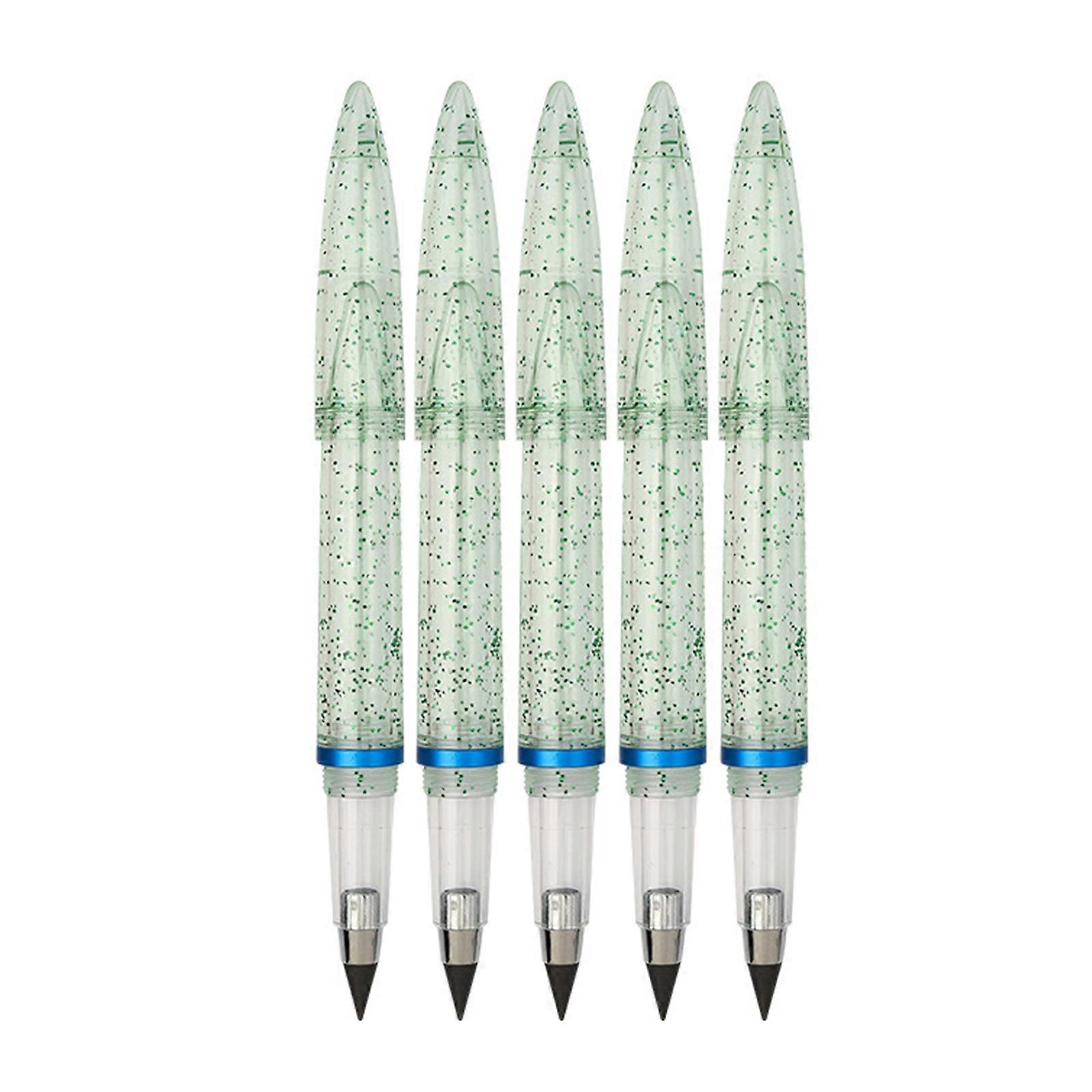 5PCS Refillable Inkless Pen Acrylic Everlasting Pen No Sharpening Inkless Pencil, Infinite Pencil Replaceable Nib
