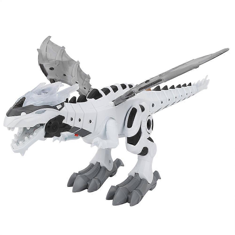 Durable Plastic Emulation Dinosaur Model Toy for Kid Child Teaching Tool With Light(White)
