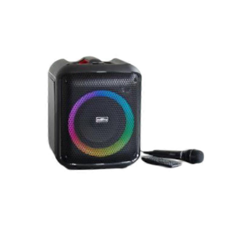 200W Bluetooth 5.0-luidspreker met LED-lichteffecten en bedrade microfoon, zwart