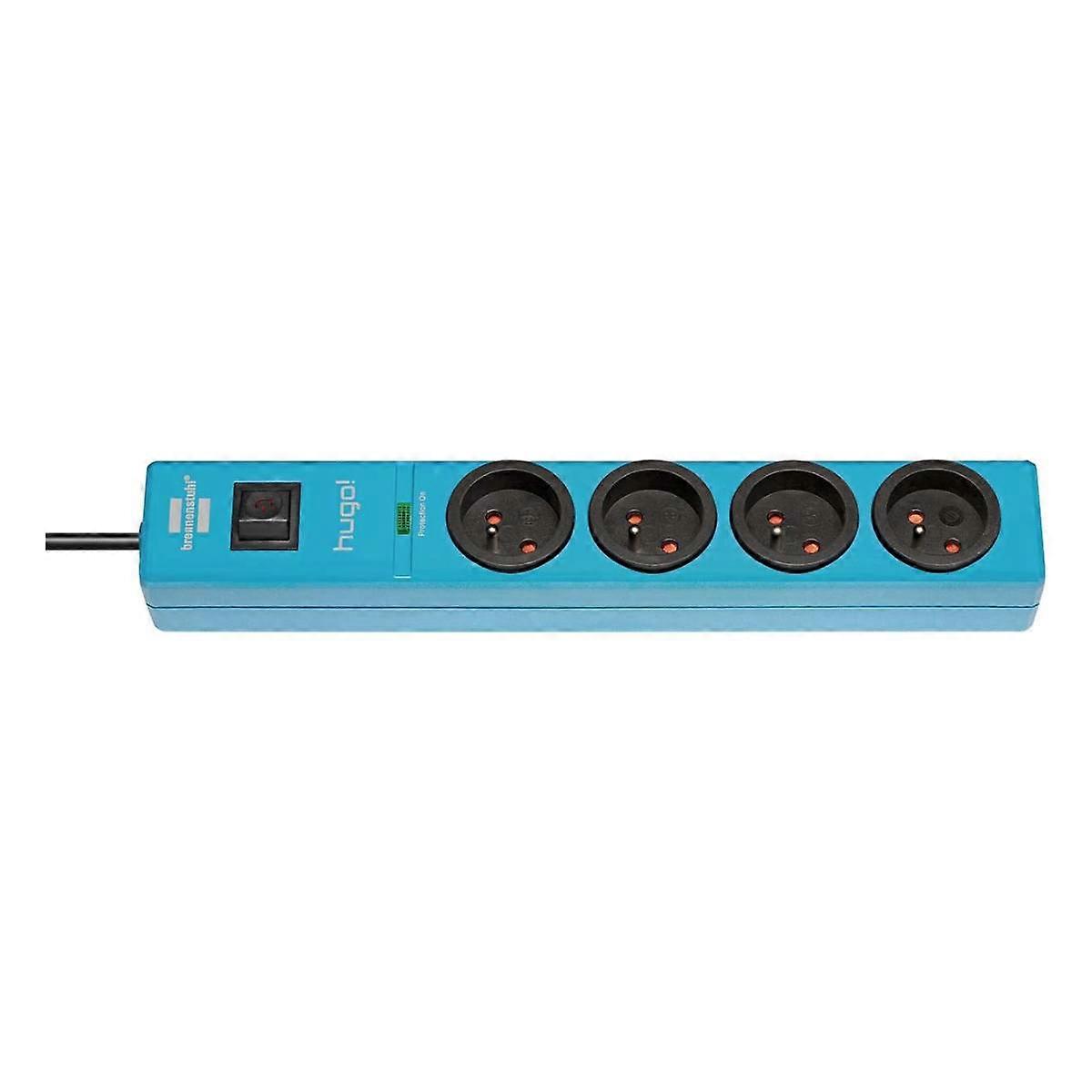 Lightning Protection Power Strip with 4 Hugo 2m Universal Outlets
