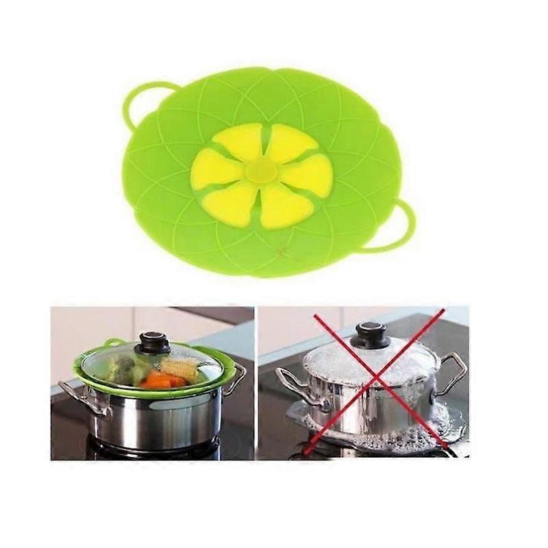 Flower Shape Silicone Pot Lid Anti-overflow26cm green