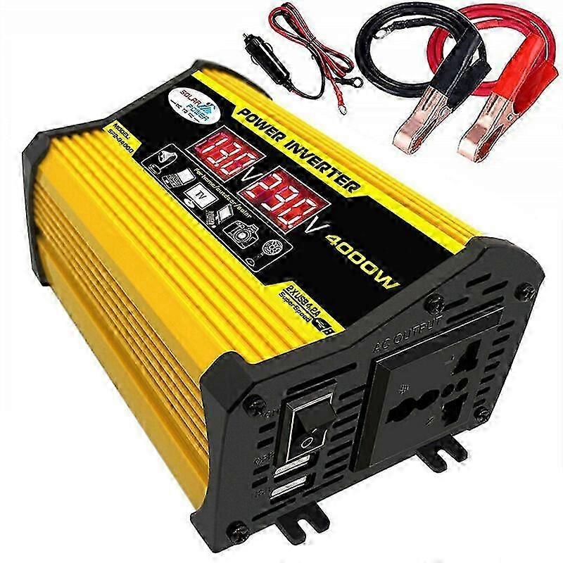 Tragbarer Wechselrichter Auto-Wechselrichter DC12Volt bis AC110220Volt 4000W Transformator Modifizierter Sinus-Wechselrichter Dual-USB-LED-Anzeige Auto Power In