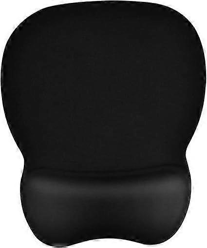 Mouse Pad with Wrist Rest, 4mm Memory Foam Mouse Pad, Non-Slip Rubber Base, Black