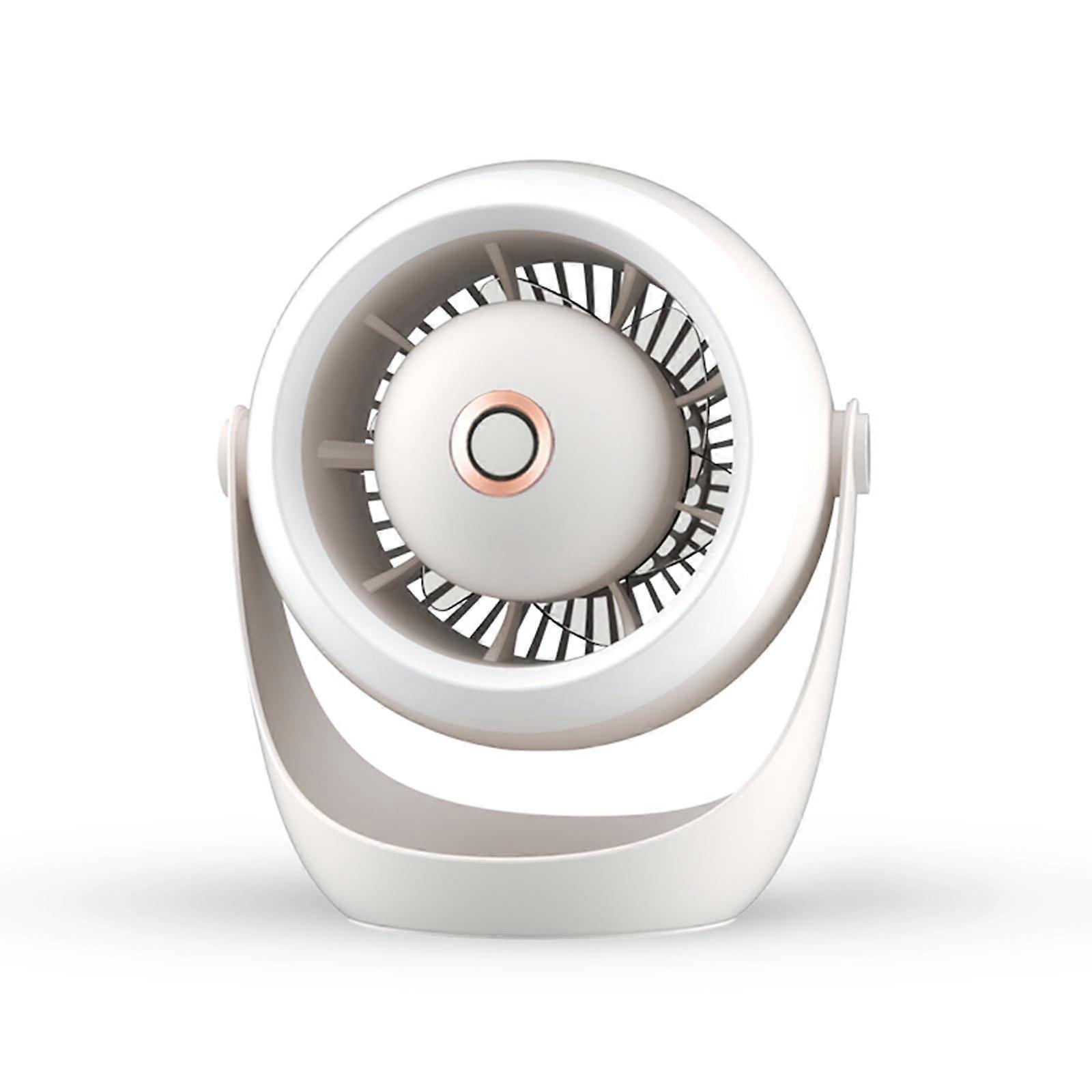 Desk Fan Small Quiet USB Rechargeable Table Fan with LED Light for Desktop and Camping Use