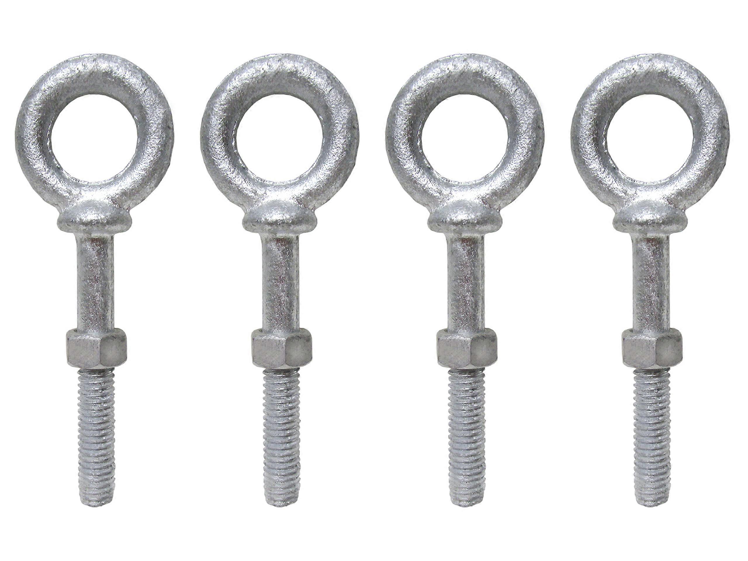 1/2" x 6" Shouldered Eye Bolt with Nut | Heavy-Duty Anchor Point Rigging | Set of 4 for Secure Lifting Applications