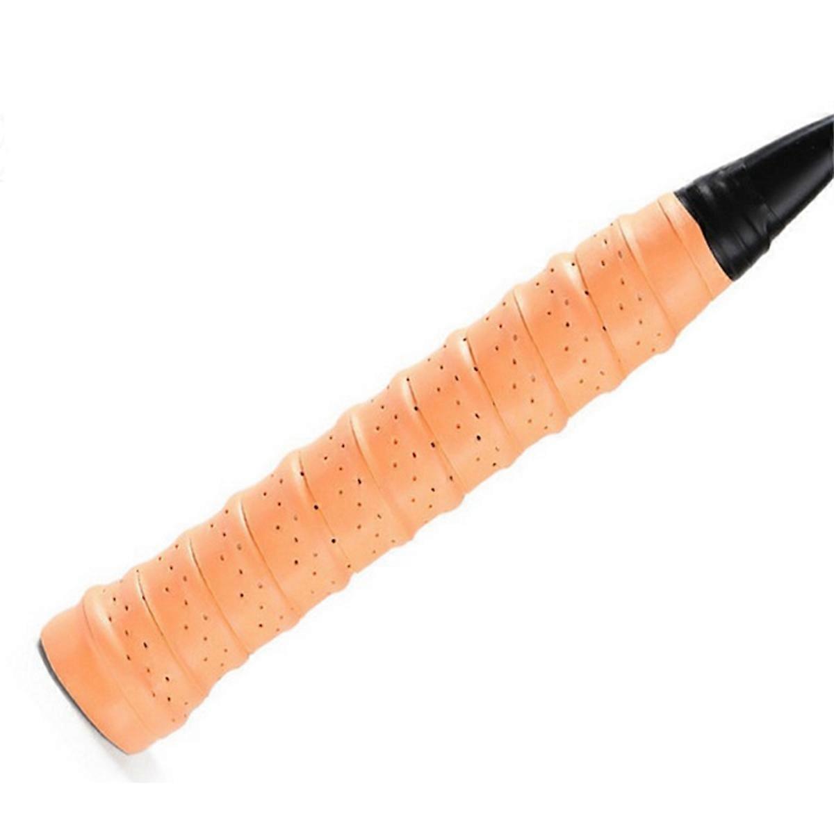 Thickened Badminton Sweat-Absorbent Belt, Perforated Non-Slip Breathable Keel Hand Grip Orange