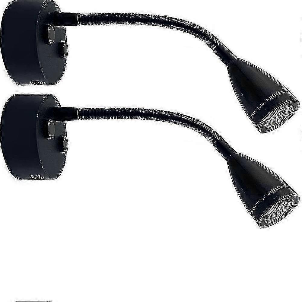2-Pack 12V - 24V Dimmable LED Reading Lamp with USB Charger for RV & Camper Bedside Lighting