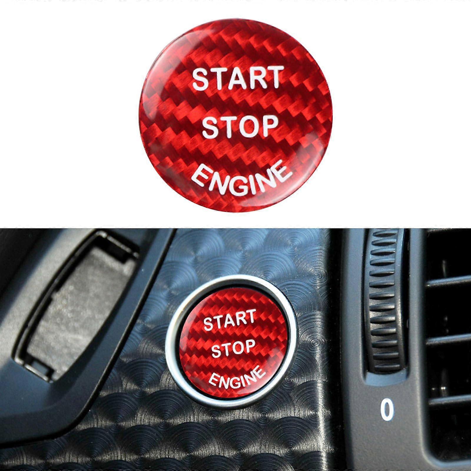 Start Stop Button Cover Carbon Fiber Keyless Ignition Switch for BMW X5 E70 E71 E72 E81 E87 E90 E91 E92 E93 E60 E83 E84 E89 Red