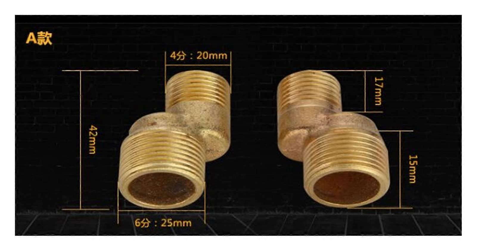 2pcs=1pair Faucet Accessories Shower Faucet Curved Angle, Link Pipe Pure Angle Copper Angle Eccentricity 4/8 to 6/8(A Style)