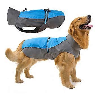 Waterproof Dog Raincoat, Adjustable Lightweight Pet Rain Clothes(Blue)