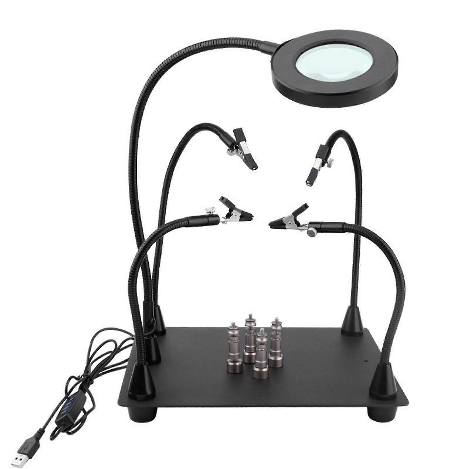 Helping Hands Soldering Station Tool For Engineers And Hobbyists Adjustable Arm Clamp Stable For Electronics