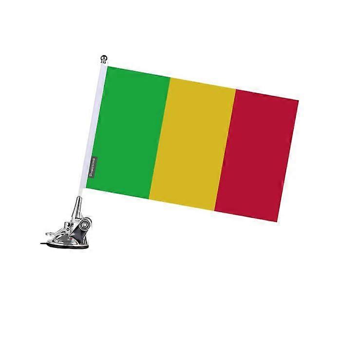 Flag - Mali - 27 x 35 cm - Suction Cup Pole - Polyester - Double-Sided Print