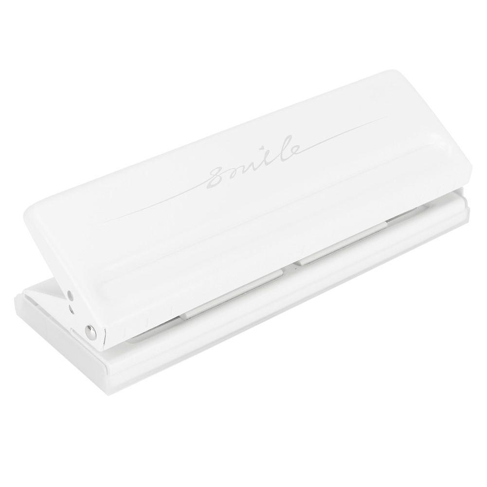 Manual 6-Hole Puncher Adjustable Spacing Paper Puncher Office School Supplies (White)