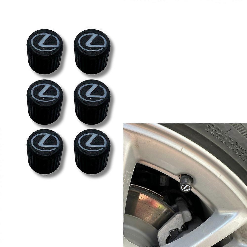 6x Car Wheel Tire Valve Caps Tyre Rim Stem Covers for Lexus