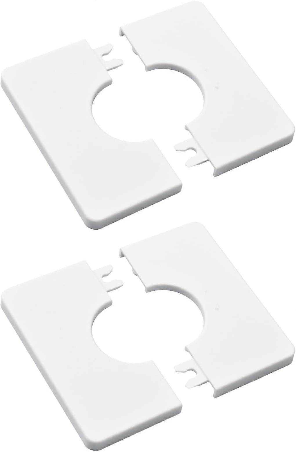 Pack ABS Plastic Self-Adhesive Square Pipe Covers for 32mm Diameter Shower Hose (White)