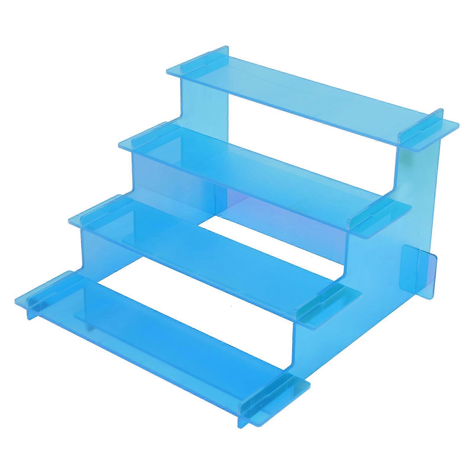 4 Tier Thickened Plastic Display Shelf 24x24x14.5cm Colorful