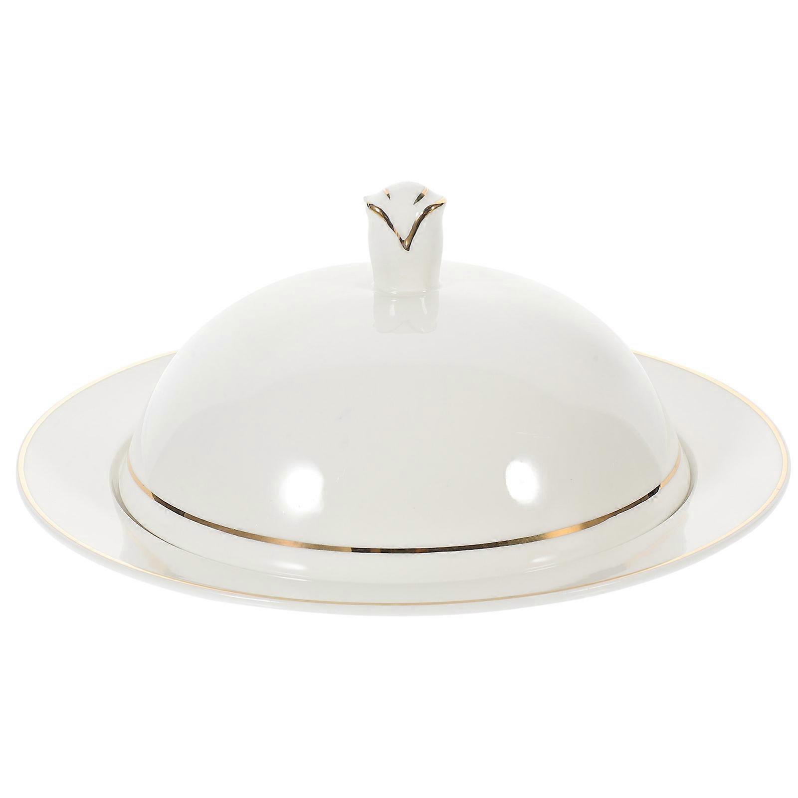 Ceramic Plate with Cover, Craftsmanship for Multi-Purpose Dining