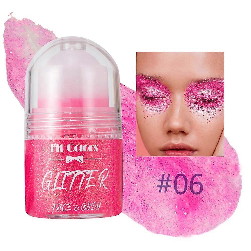 06#(F)$ Roller ball sequin gel stage makeup sequin glitter gel body painting colorful eye shadow