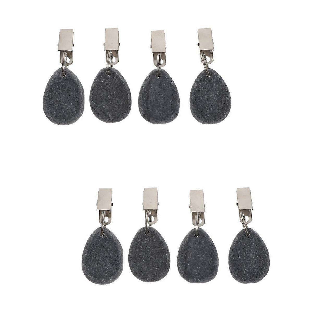 8 pcs nappe poids nappes nappes simple nappe ovale pendentif clip, noir