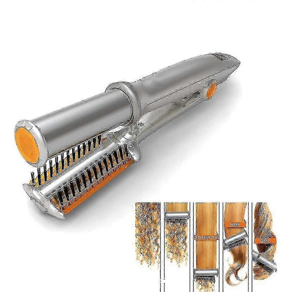 2 In 1 Hair Straightening Iron Professional Styler Multi Tool Flat Iron With Brush|curling Irons