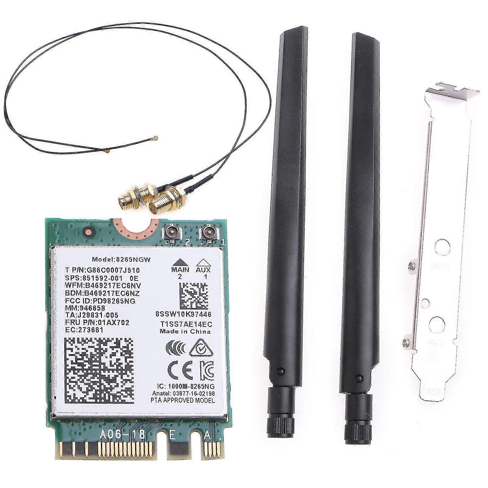 Dual Band 2.4G/5GHz WiFi AC Wireless Card with Bluetooth 4.2 Support