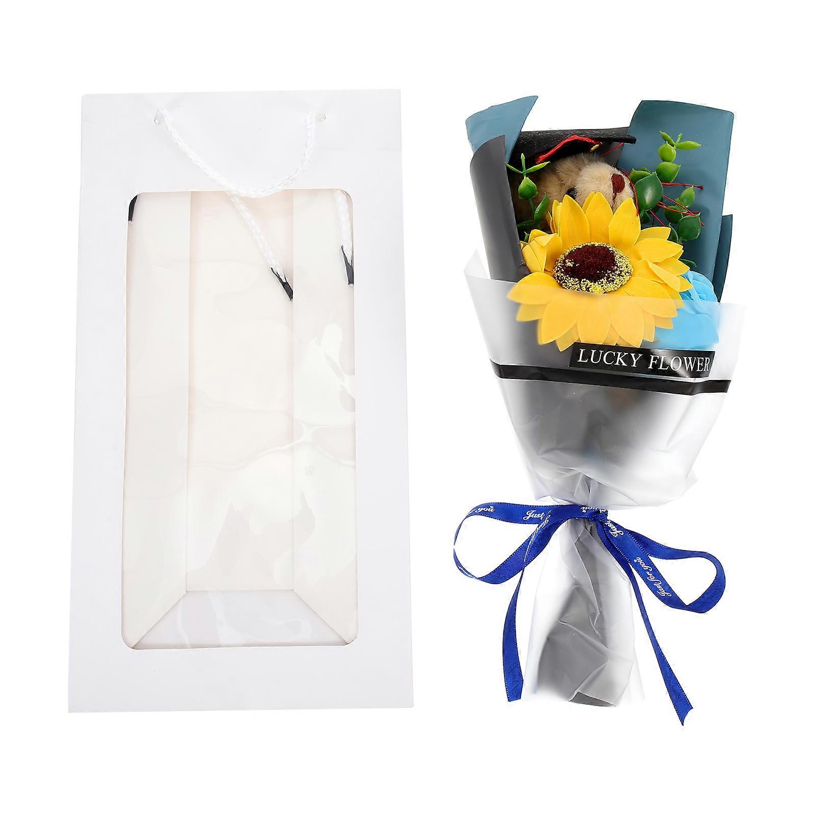 Adorable Graduation present Bear Bouquet Artificial Flower Bouquet for Graduation