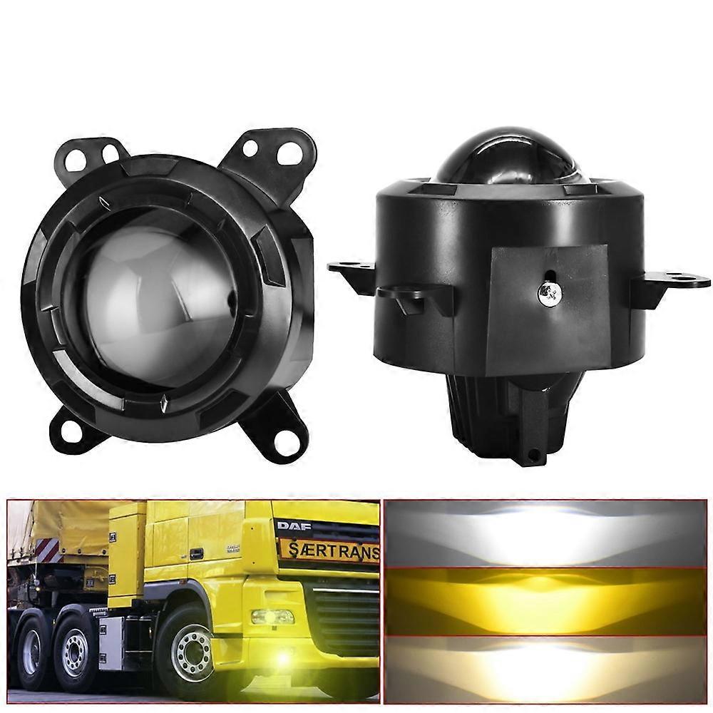T14 1 Pair 3 Inch High Power Dual Beam LED Projector Lights For DAF Trucks Front Bumper Fog Lamp 55W 9-32V