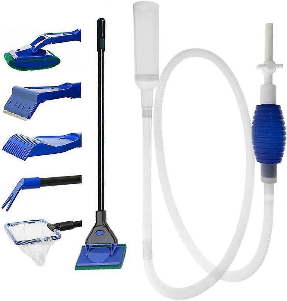 5 in 1 Aquarium Cleaning Kit and Aquarium Gravel Cleaner - Manual Siphon Pump to Empty and Replace Your Water in Minutes