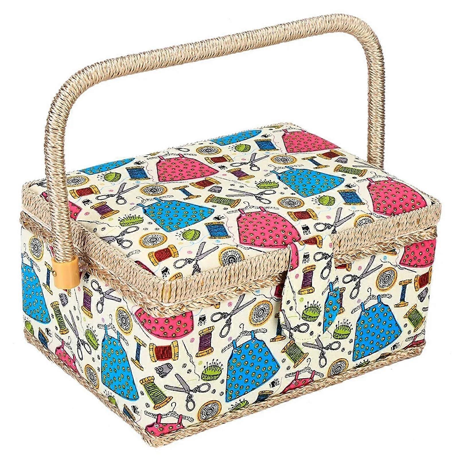 VintageNähkorb for Nadeln, Fäden, Maßband und andere Nähutensilien