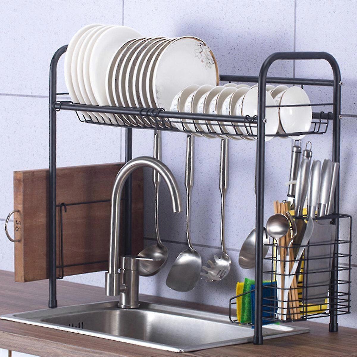 Single Layer Rack Shelf for Kitchen Dishes Made of 304 Stainless Steel - Available in 60/70/80/90cm Sizes for Effective Storage Solution