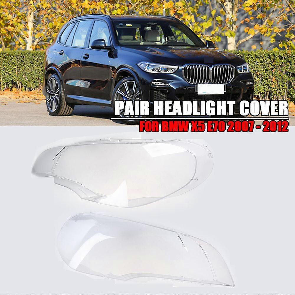 Passend für 2x Scheinwerferabdeckung Lampenschirm Objektiv Lampendeckel für BMW X5 E70 2007-2013 Links Rechts