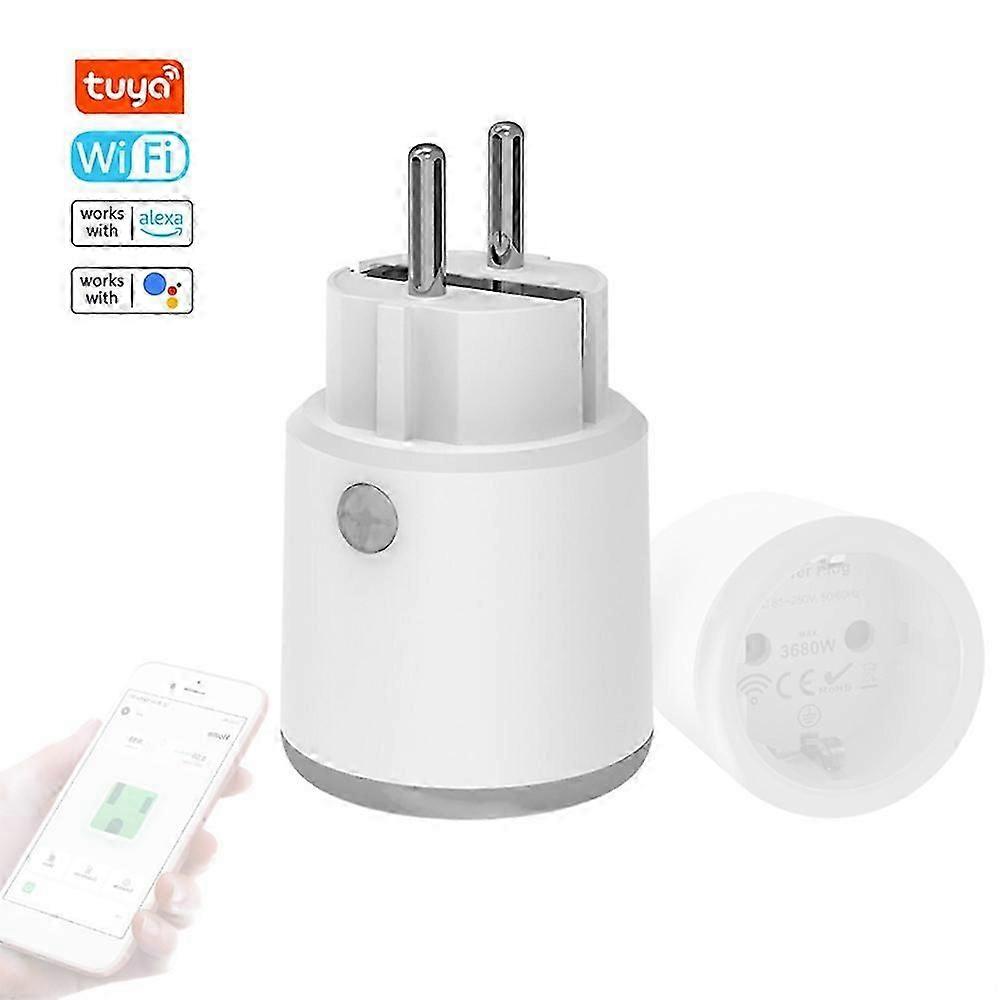 Tuya WiFi Intelligent Power Plug Home Automation 16A Power Meter Smartphone APP Control Works with Alexa and Google Home