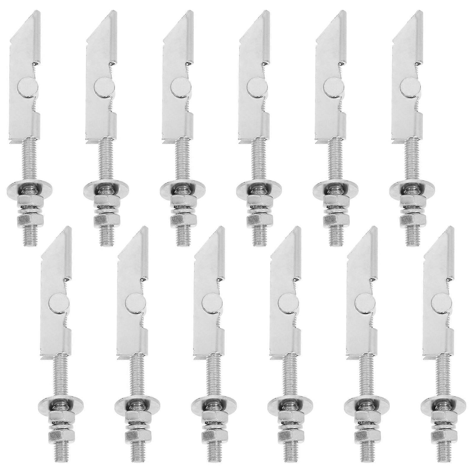 Toggle Bolt Hardware Heavy Duty Hollow Drywall Anchors Silver For Frames Shelves Hanging Heavy Items 12Pcs