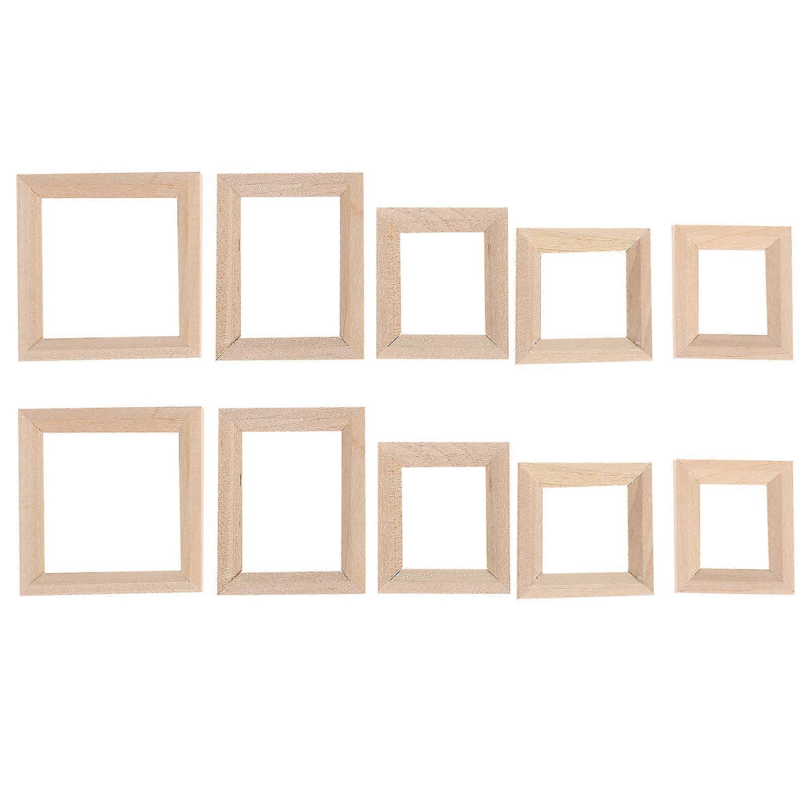 Miniature Photo Frames Dollhouse Khaki Rectangular Christmas Tree Decorations 10Pcs