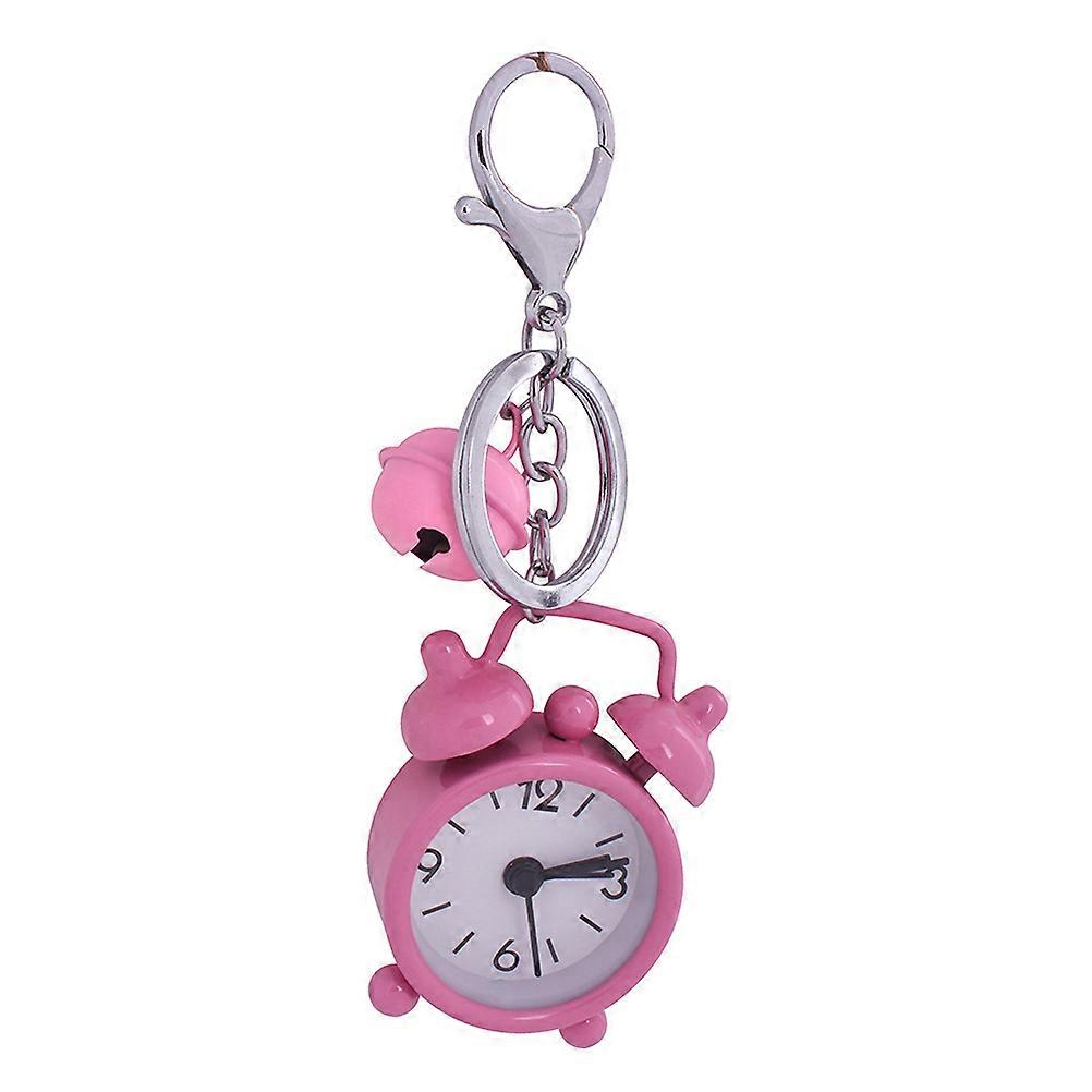 Alarm Clock Keychain Mini Clock Keyring Creative Key Holder 1Pcs Pink