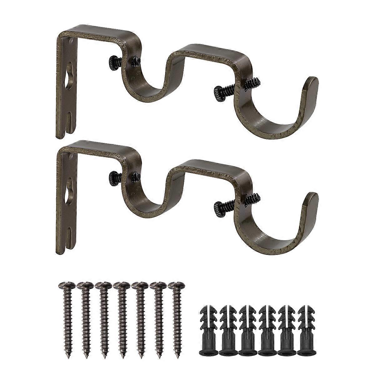 Curtain Rod Fixator Rod Holders for Wall Home Decoration Simple and Modern Style 4.6 2.0 0.6in 2Pack