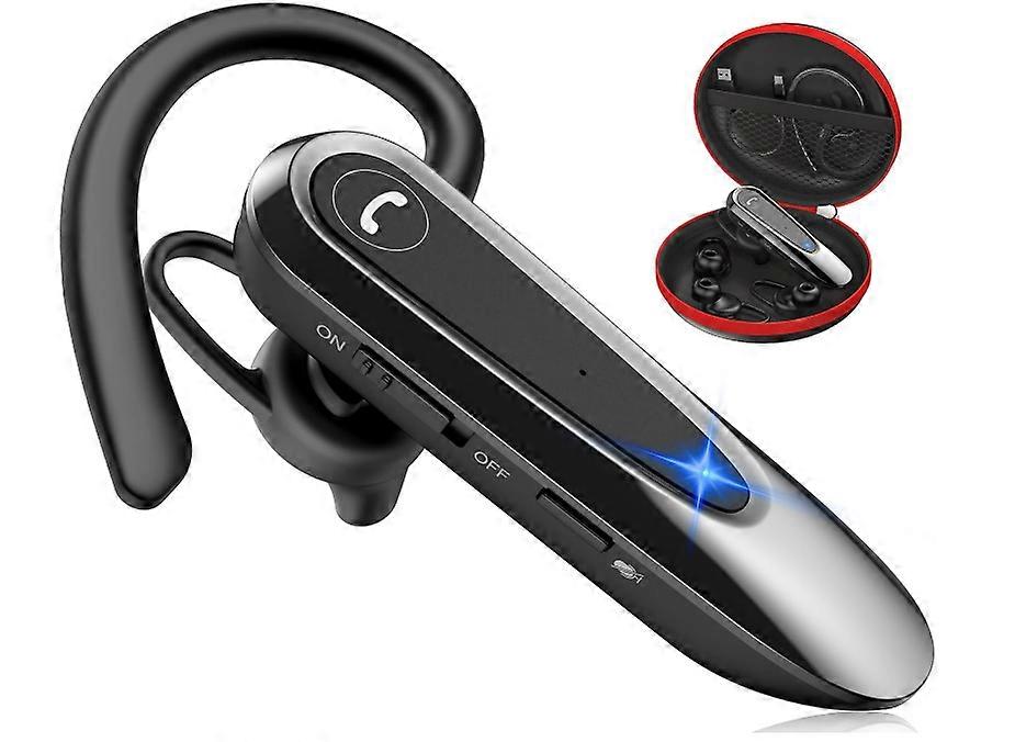 Bluetooth Earpiece Wireless CVC8.0 Headset for Cell Phone Dual Mic Noise Canceling Handsfree Phone Earpiece with Mute 20Hrs(Black)
