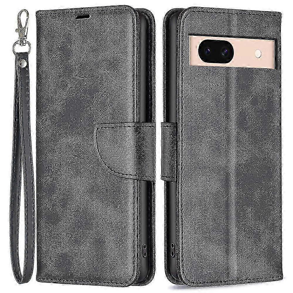 PU Leather Wallet Case for Google Pixel 8a, Viewing Stand, Wrist Strap