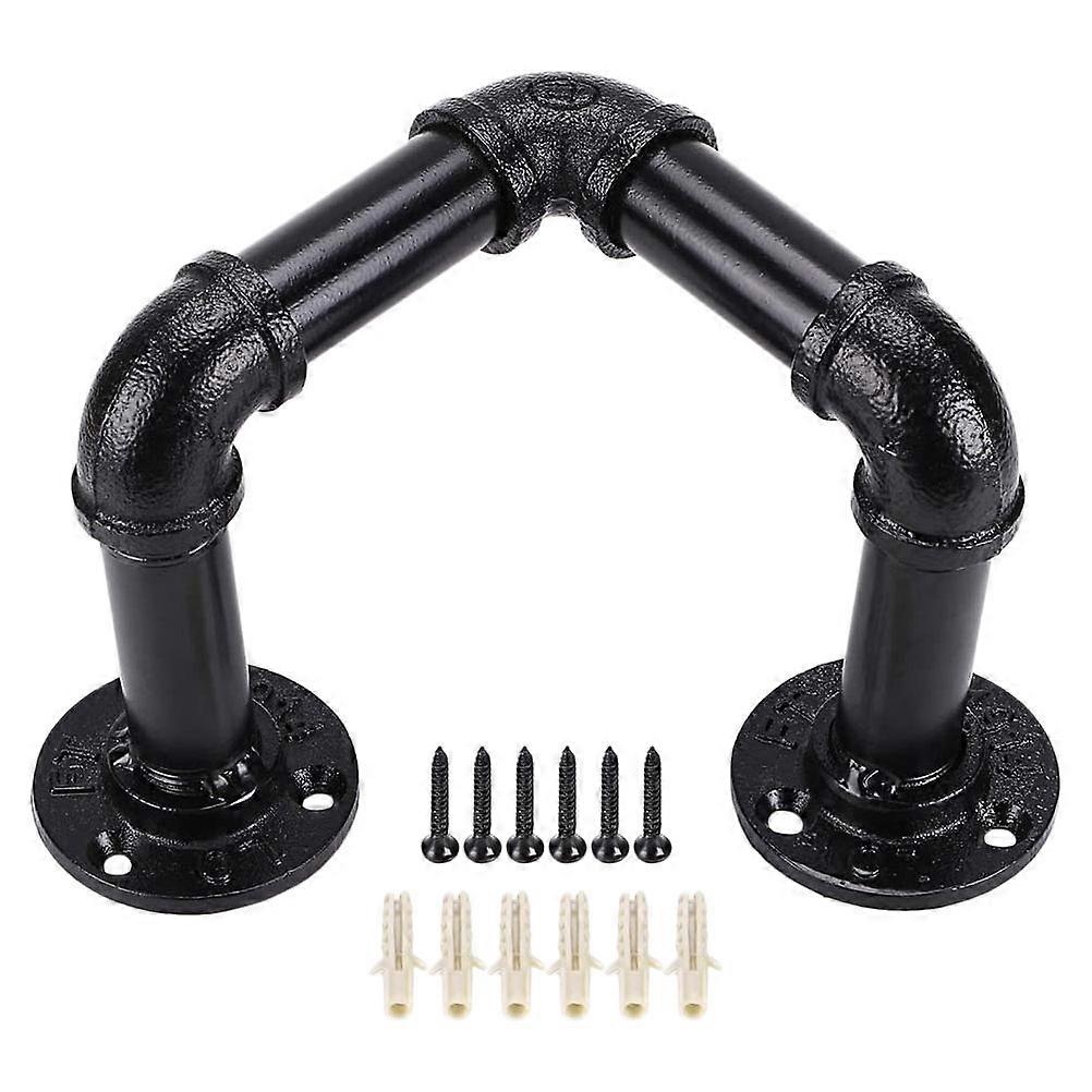 Wall Towel Rack 1Pcs Black Iron Wall-Mounted Clothes Rack for Storage Use with Easy Install Design