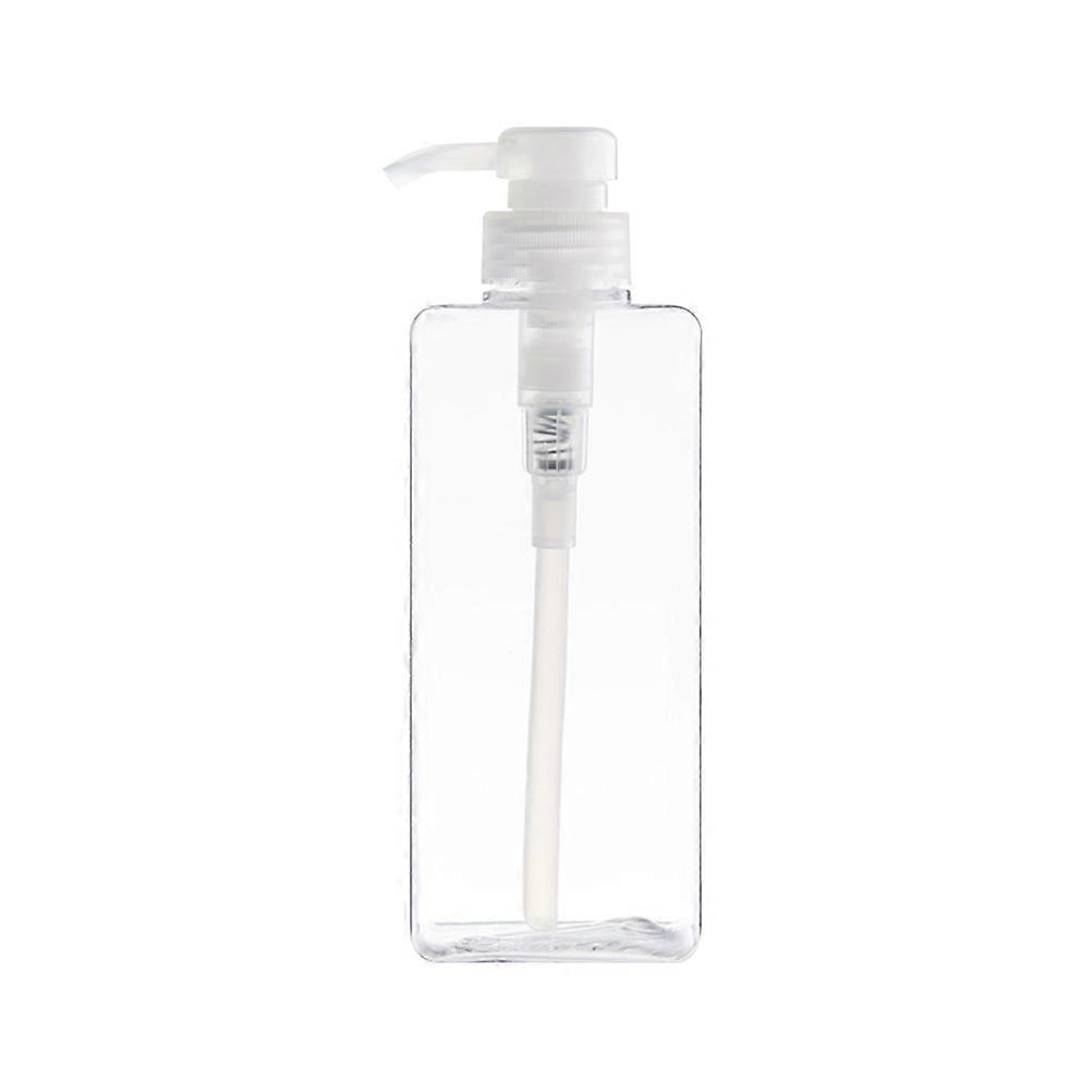 Transparent Square Plastic Bottles with Pumps for Storage Use 2Pcs