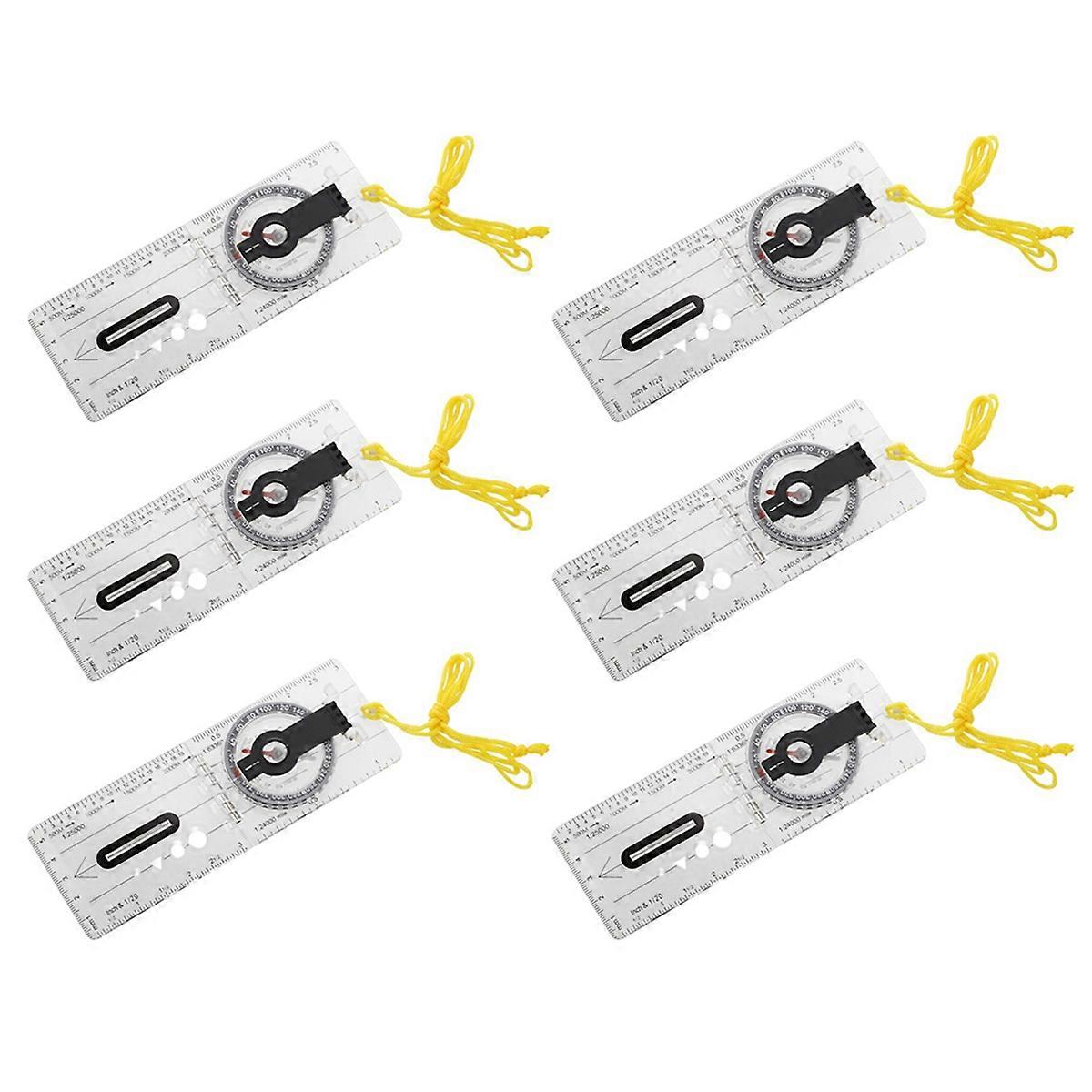 6X Foldable Navigation Camping Baseplate Compass Ruler Map