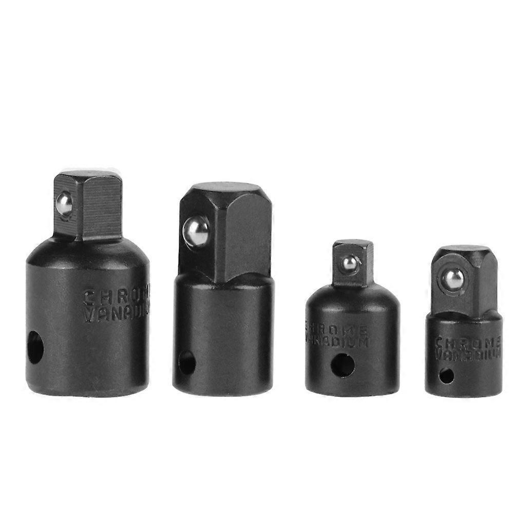 4pcs Chrome Vanadium Steel Socket Adapter and Reducer Set 1/4', 3/8', 1/2' Wrench Adapter Ratchet Socket Extentsion Conversion Kit (Black)