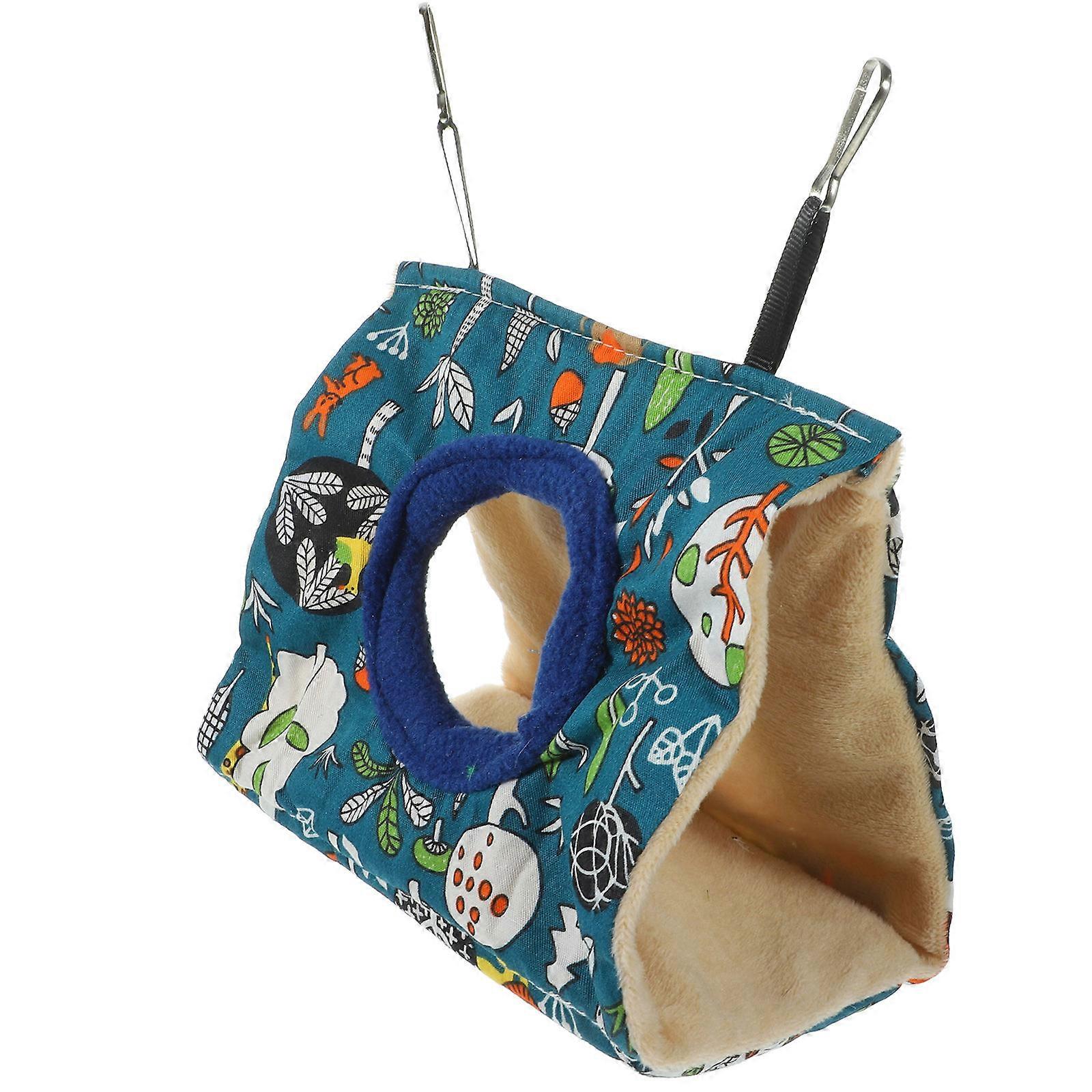 Soft Hanging Bird Hammock Bed for Parakeets – Cozy Cotton Nest for Parrot Cages, Indoor Use, Blue