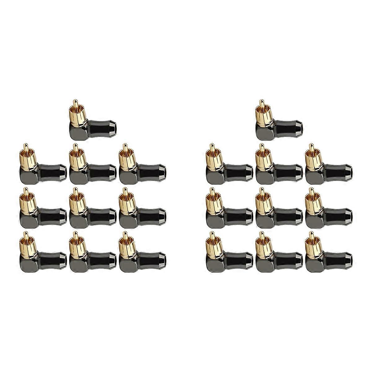 10Pcs Connector Audio Plug Male 90 Degree Right Angle Elbow