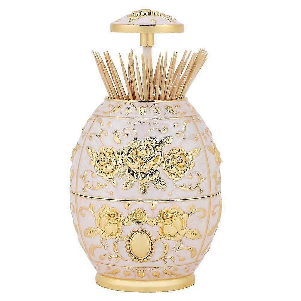 Toothpick dispenser zinc alloy retro pop up storage organizer for kitchen