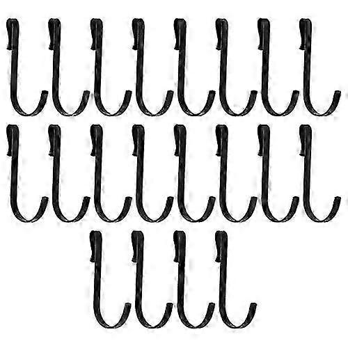 20 Pack Stainless Steel J-Shaped Snap-On Hooks for Grid Storage Solutions